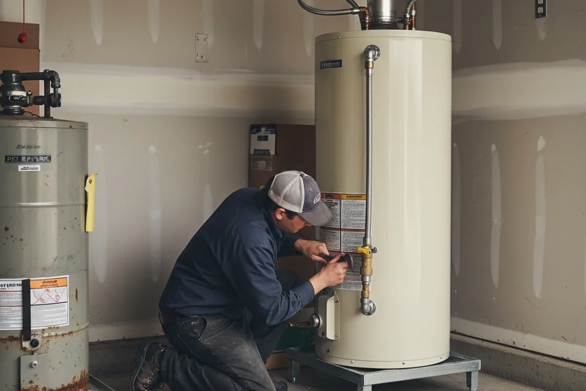 Water heater and shutoff valve replacement in Blackstone